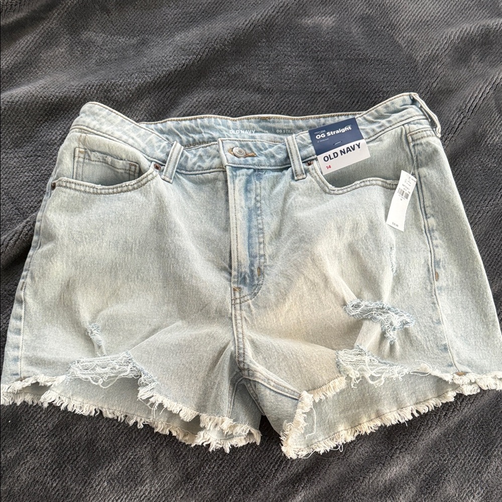 Old Navy Women's Distressed Light Blue Jean Shorts